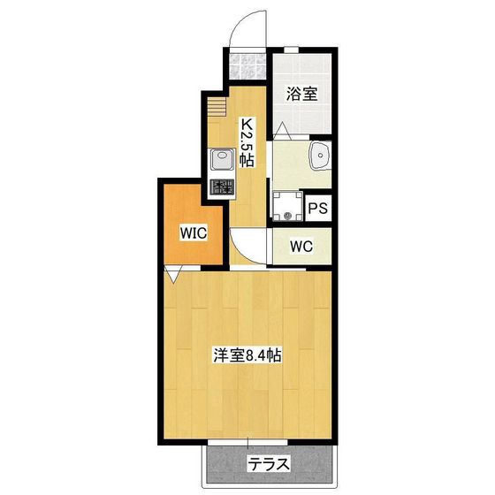 岡山市東区瀬戸町光明谷のアパートの間取り