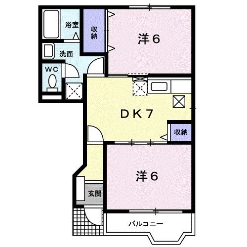 亘理郡亘理町逢隈鹿島のアパートの間取り