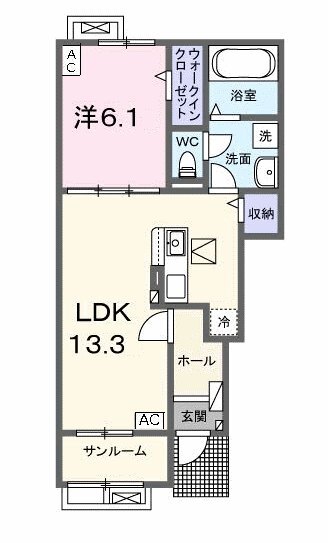 ブリリアント・Ｋ２　Ｂの間取り