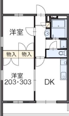 我孫子市南新木のアパートの間取り