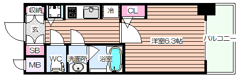 S-RESIDENCE江坂Eminenceの間取り