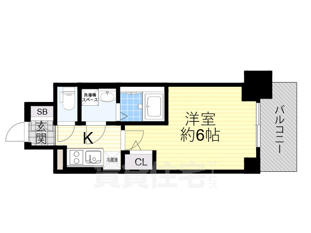 大阪市住吉区南住吉のマンションの間取り