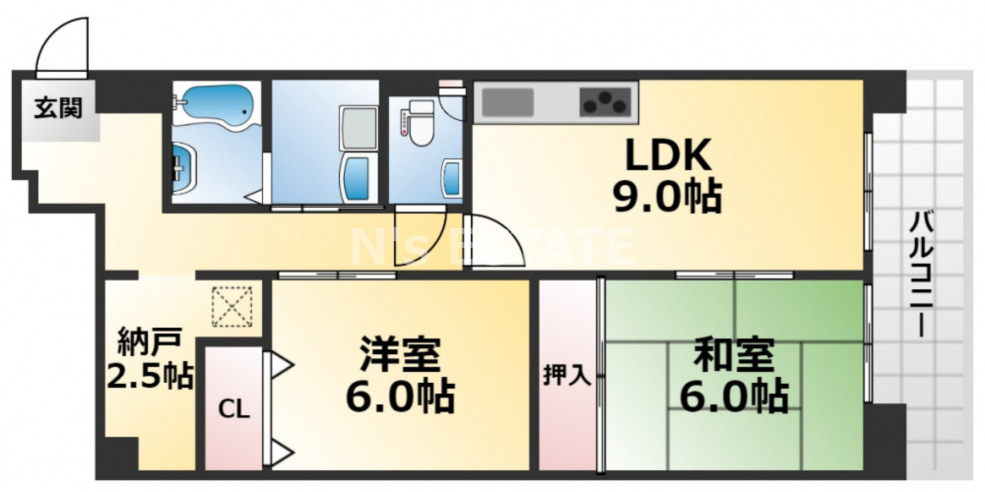 神戸市長田区大道通のマンションの間取り