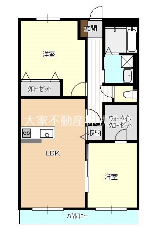 竹松本町新築アパート（仮）の間取り