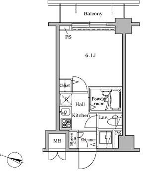 渋谷区広尾のマンションの間取り