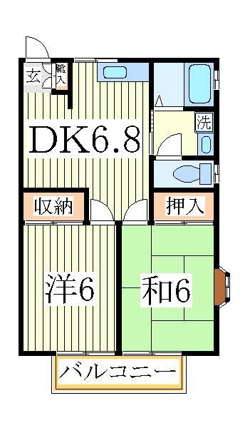 柏市松ケ崎のアパートの間取り