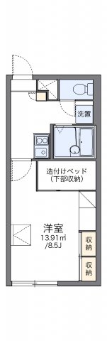 レオパレスリバーサイド美園の間取り