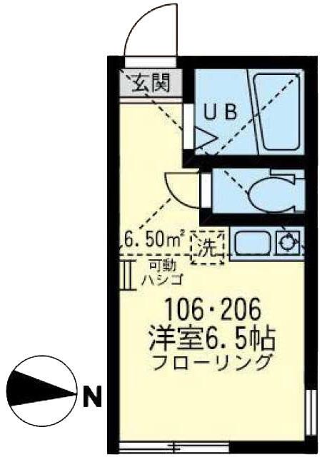 横浜市中区西之谷町のアパートの間取り