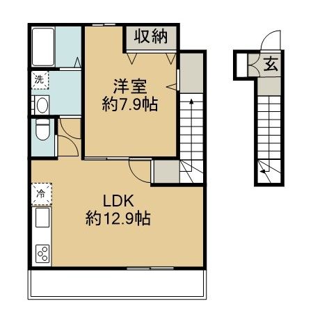 守谷市松前台のアパートの間取り