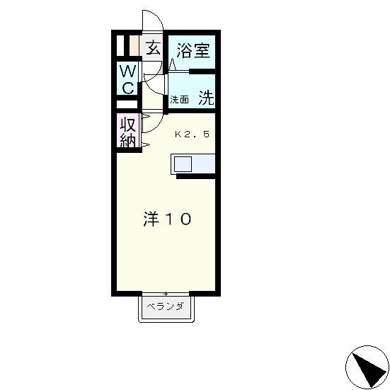 守山市岡町のアパートの間取り