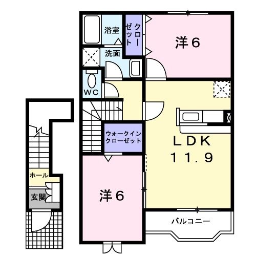 伊勢市御薗町小林のアパートの間取り