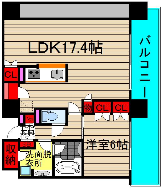 ブランズタワーウェリス心斎橋Northの間取り