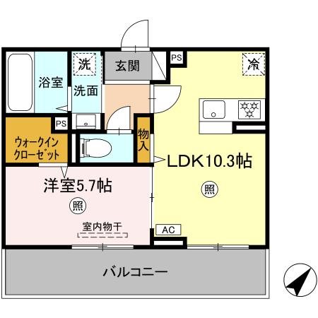 出水市中央町のアパートの間取り