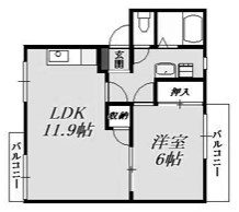 神戸市垂水区本多聞のアパートの間取り