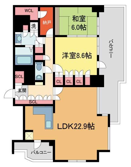 宝塚市武庫川町のマンションの間取り