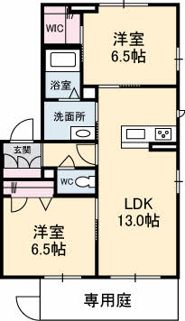 防府市八王子のアパートの間取り