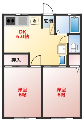 小田原市堀之内のアパートの間取り