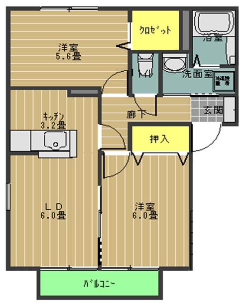 グレースハイツ　Ａの間取り