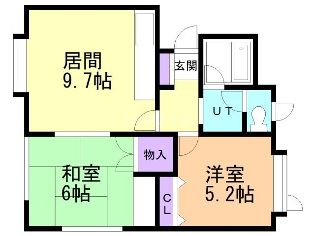 札幌市西区八軒六条東のアパートの間取り