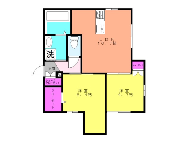 横浜市緑区長津田のマンションの間取り