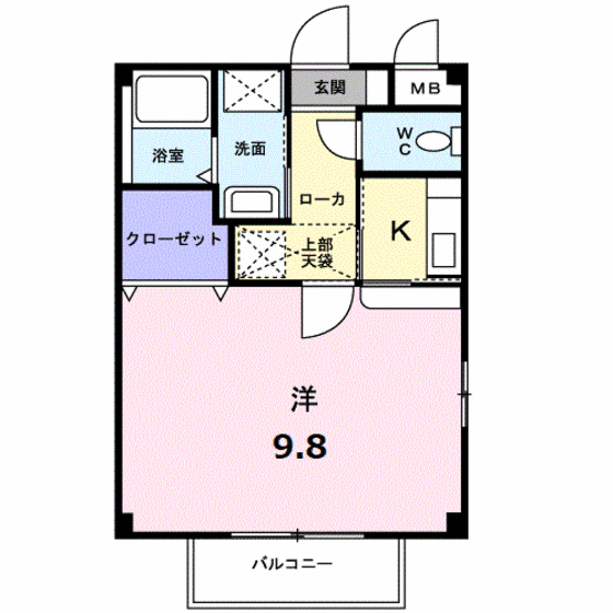 福岡市早良区小田部のアパートの間取り