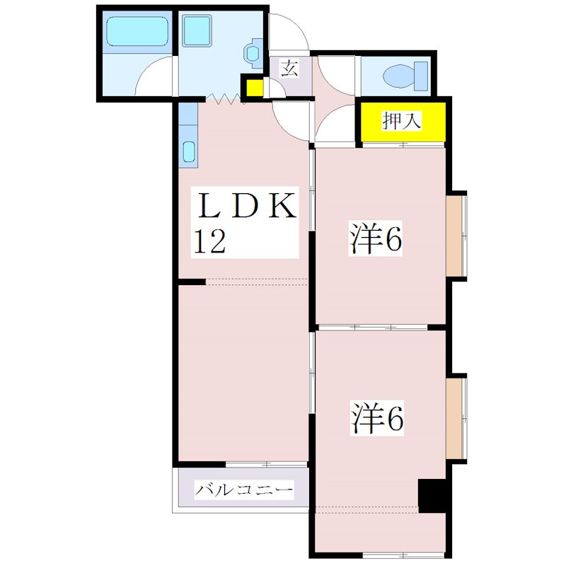 鹿児島市新屋敷町のマンションの間取り