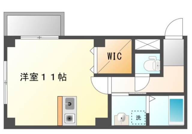 岡山市北区鹿田町のマンションの間取り