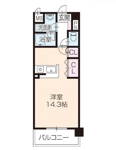 姫路市西延末のマンションの間取り