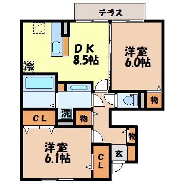 アムールII（愛野町）の間取り