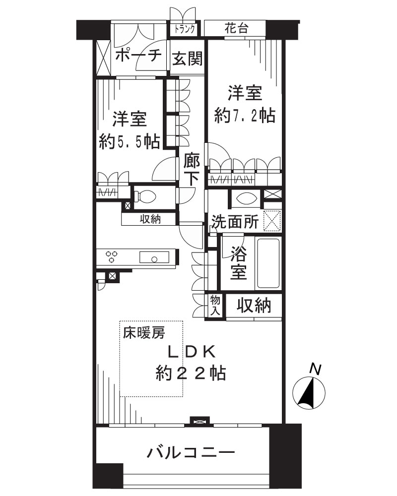 クリオ溝の口壱番館の間取り