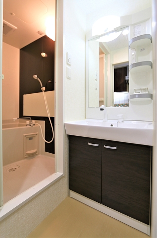 洗面設備　朝の身支度はこちらのシャンプードレッサーで