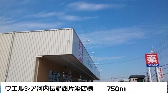 ドラックストア　ウエルシア河内長野西片添店様（ドラッグストア）まで750m