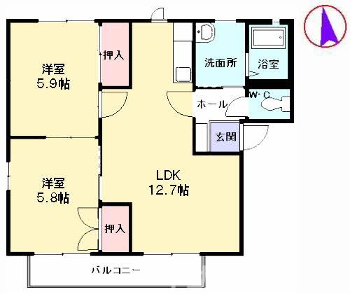 サンビレッジ八番館の間取り写真