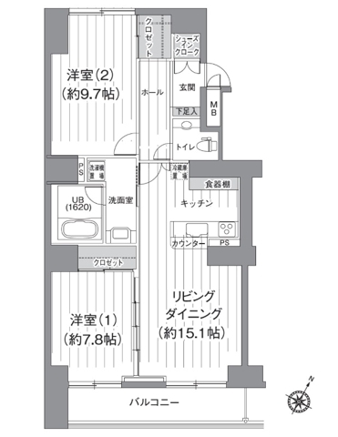 ティーズ ガーデン北柏 2号棟の間取り写真