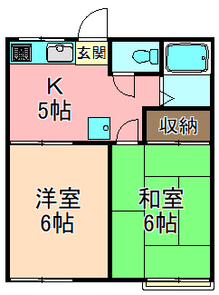 日暮里・舎人ライナー 見沼代親水公園駅 徒歩5分 2階建 築37年の間取り写真