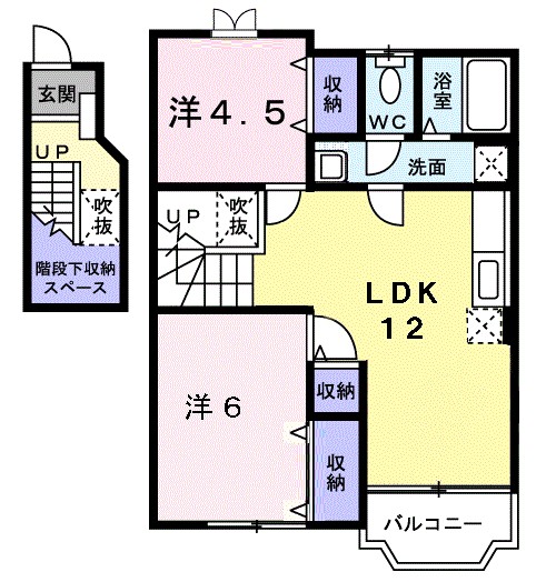 薩摩川内市 2階建 築26年の間取り写真