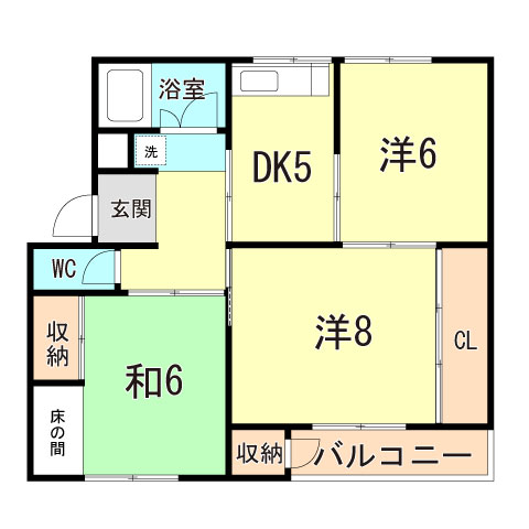 渦が森コーポ６号館の間取り