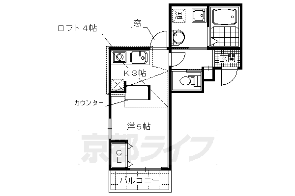 【京都市右京区西院下花田町のマンションの間取り】