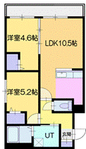 千歳市北栄のマンションの間取り