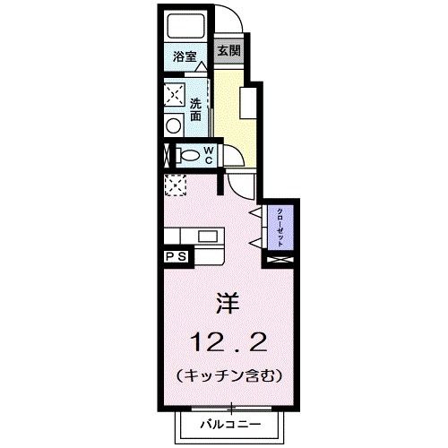 富山市八尾町杉田のアパートの間取り