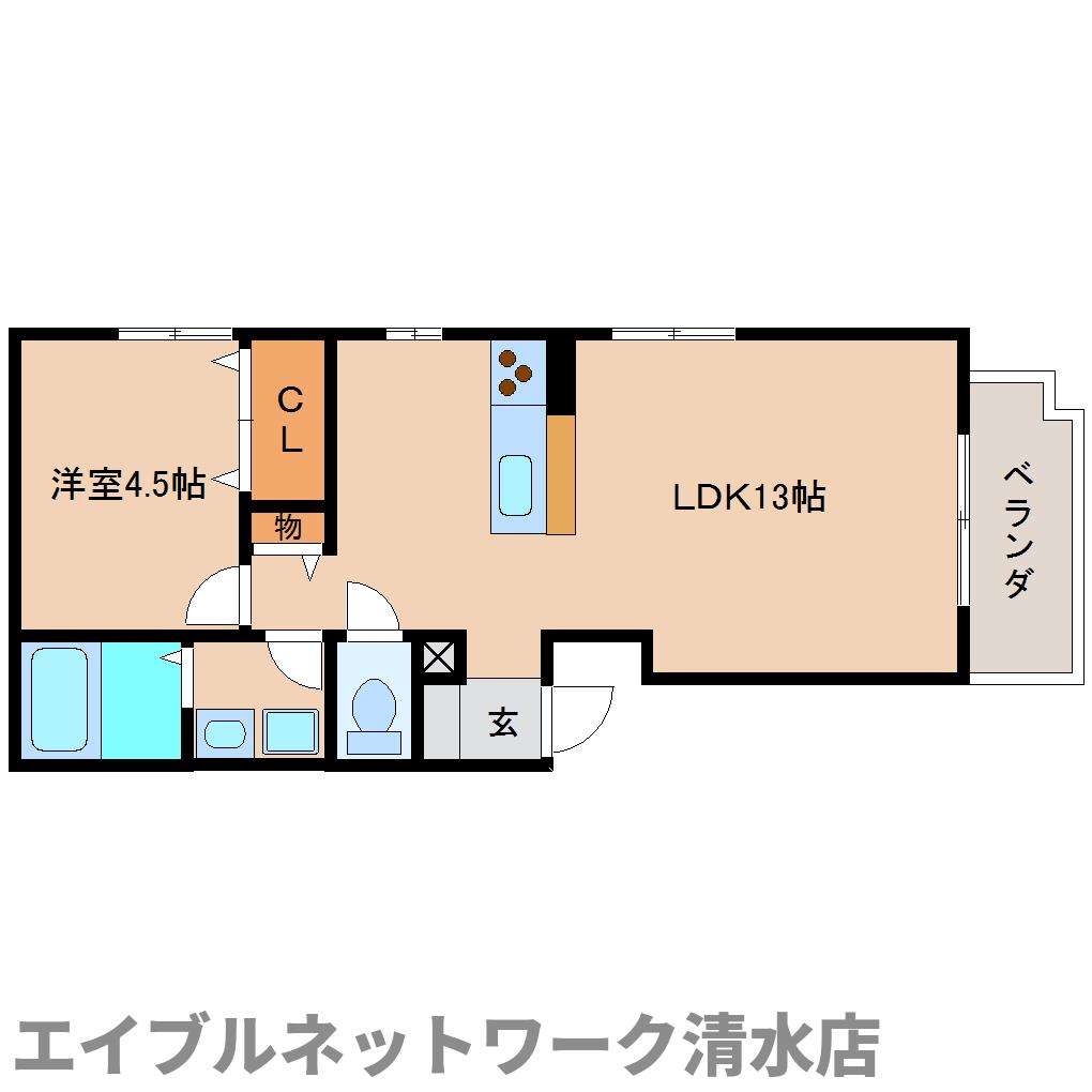 静岡市清水区村松のマンションの間取り