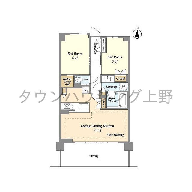 荒川区町屋のマンションの間取り