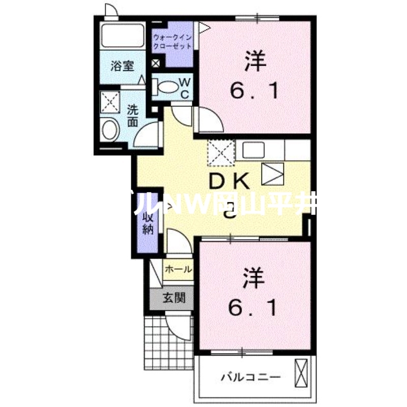 備前市伊部のアパートの間取り