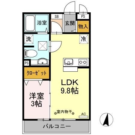 Ｃｏｍｏｄｏ　Ｇｉｏｎｅ　A棟の間取り