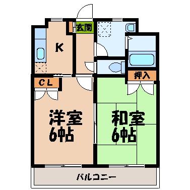 松江市中原町のマンションの間取り