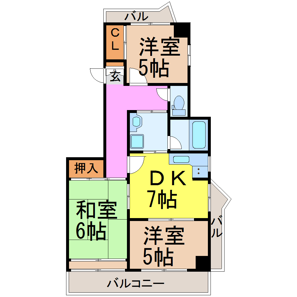 名古屋市昭和区隼人町のマンションの間取り