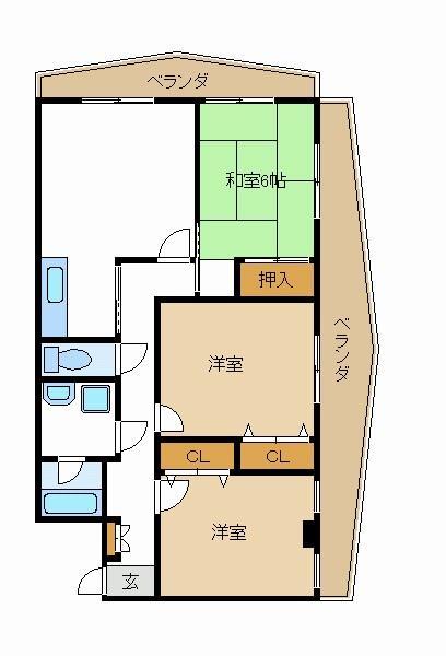 第一浜傳コーポの間取り