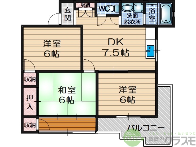 茨木市美沢町のマンションの間取り