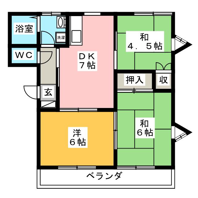 横山マリノス　Ａの間取り