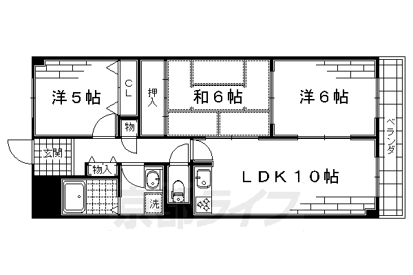 京都市伏見区向島津田町のマンションの間取り